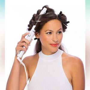 White Curling Iron Hair Styler - Women Hair Styling
